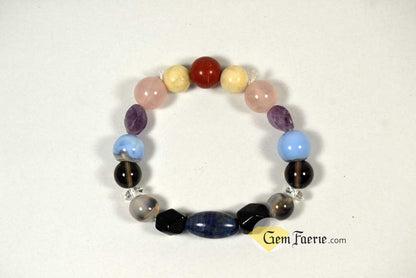 SLEEP BRACELET - Amethyst, Moonstone, Clear Quartz, Rose Quartz, Agate, Blue Chalcedony, Red Jasper, Lapis Lazuli, Smoky Quartz & Obsidian