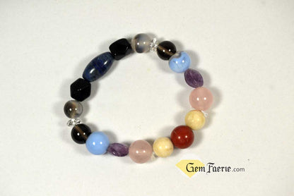 SLEEP BRACELET - Amethyst, Moonstone, Clear Quartz, Rose Quartz, Agate, Blue Chalcedony, Red Jasper, Lapis Lazuli, Smoky Quartz & Obsidian