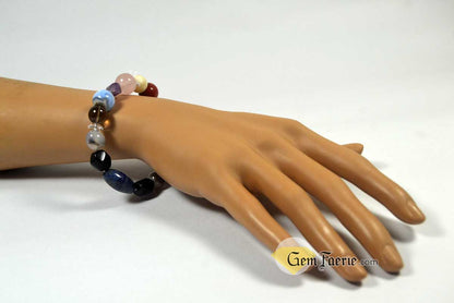 SLEEP BRACELET - Amethyst, Moonstone, Clear Quartz, Rose Quartz, Agate, Blue Chalcedony, Red Jasper, Lapis Lazuli, Smoky Quartz & Obsidian
