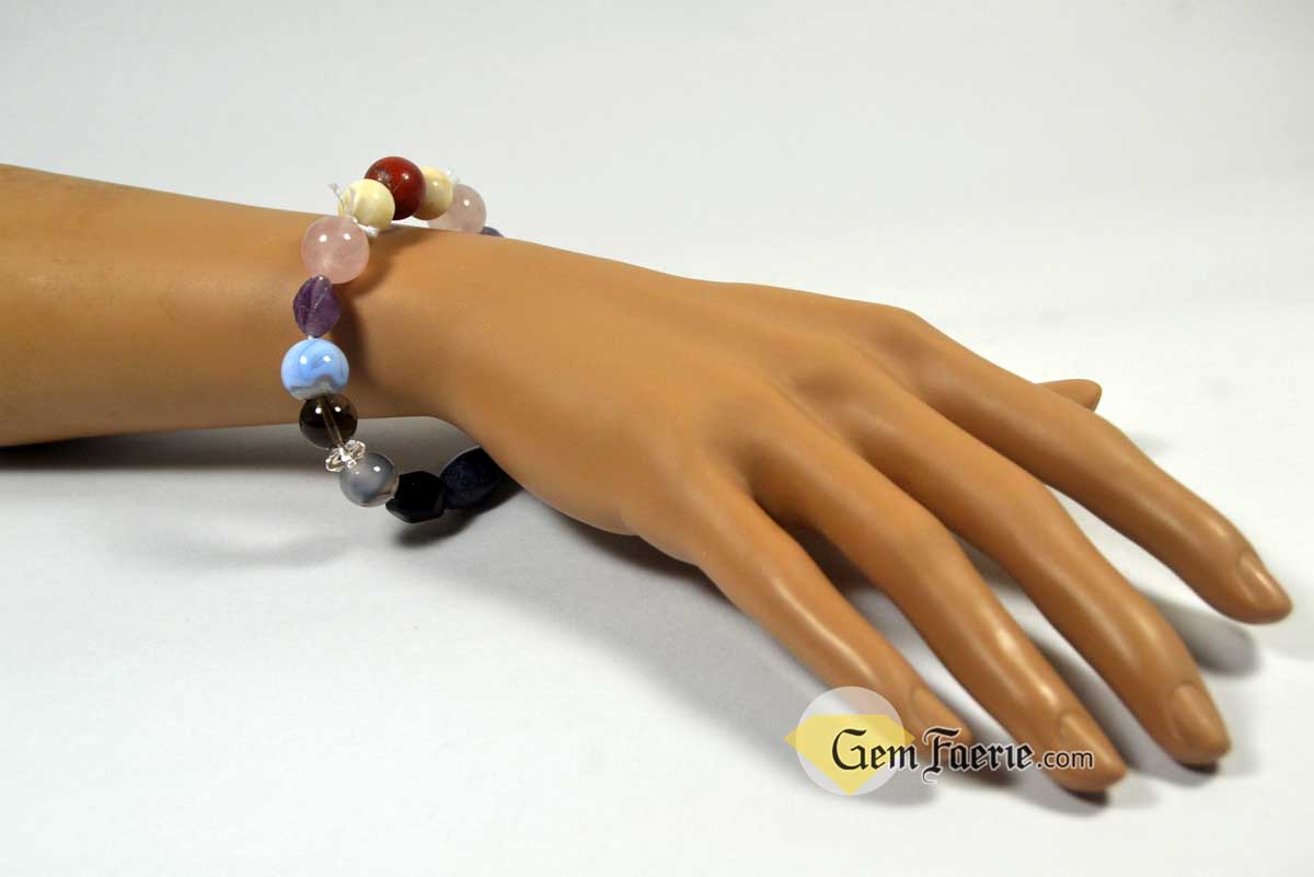 SLEEP BRACELET - Amethyst, Moonstone, Clear Quartz, Rose Quartz, Agate, Blue Chalcedony, Red Jasper, Lapis Lazuli, Smoky Quartz & Obsidian