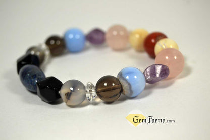 SLEEP BRACELET - Amethyst, Moonstone, Clear Quartz, Rose Quartz, Agate, Blue Chalcedony, Red Jasper, Lapis Lazuli, Smoky Quartz & Obsidian
