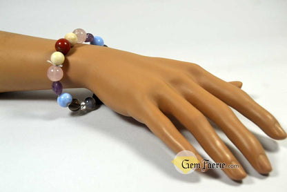 SLEEP BRACELET - Amethyst, Moonstone, Clear Quartz, Rose Quartz, Agate, Blue Chalcedony, Red Jasper, Lapis Lazuli, Smoky Quartz & Obsidian