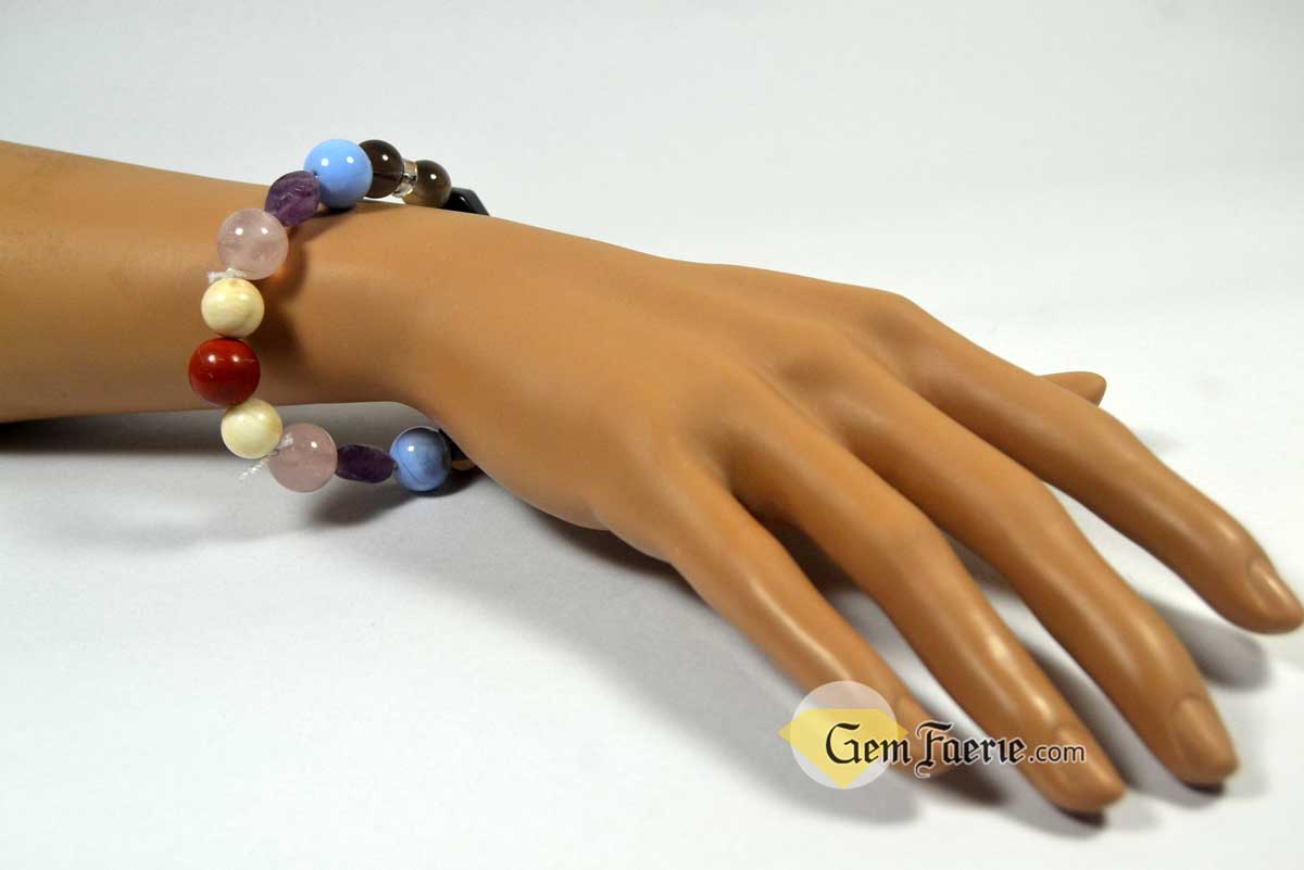SLEEP BRACELET - Amethyst, Moonstone, Clear Quartz, Rose Quartz, Agate, Blue Chalcedony, Red Jasper, Lapis Lazuli, Smoky Quartz & Obsidian