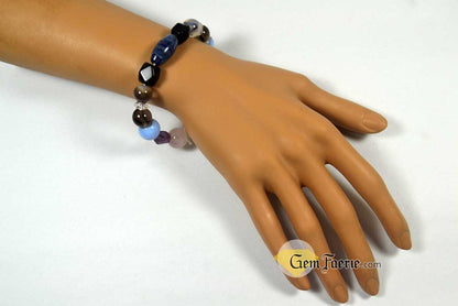 SLEEP BRACELET - Amethyst, Moonstone, Clear Quartz, Rose Quartz, Agate, Blue Chalcedony, Red Jasper, Lapis Lazuli, Smoky Quartz & Obsidian