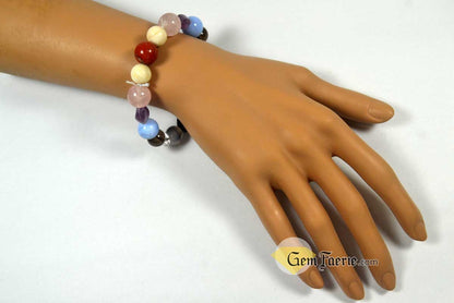 SLEEP BRACELET - Amethyst, Moonstone, Clear Quartz, Rose Quartz, Agate, Blue Chalcedony, Red Jasper, Lapis Lazuli, Smoky Quartz & Obsidian