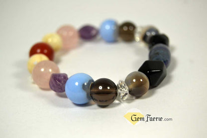 SLEEP BRACELET - Amethyst, Moonstone, Clear Quartz, Rose Quartz, Agate, Blue Chalcedony, Red Jasper, Lapis Lazuli, Smoky Quartz & Obsidian