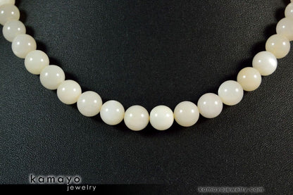 WHITE MOONSTONE NECKLACE - Round Real Moonstone Beads