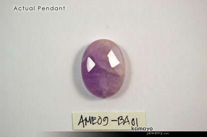 LAVENDER AMETHYST BRACELET - Oval Lavender Amethyst Pendant and Chevron Amethyst Beads