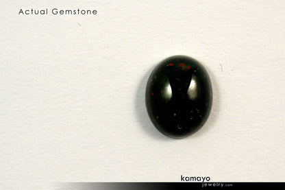 BLOODSTONE GEMSTONE - 10x8mm Oval Green Loose Stone