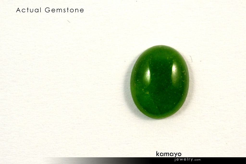 GREEN JADE GEMSTONE - 10x8mm Oval Nephrite Loose Stone