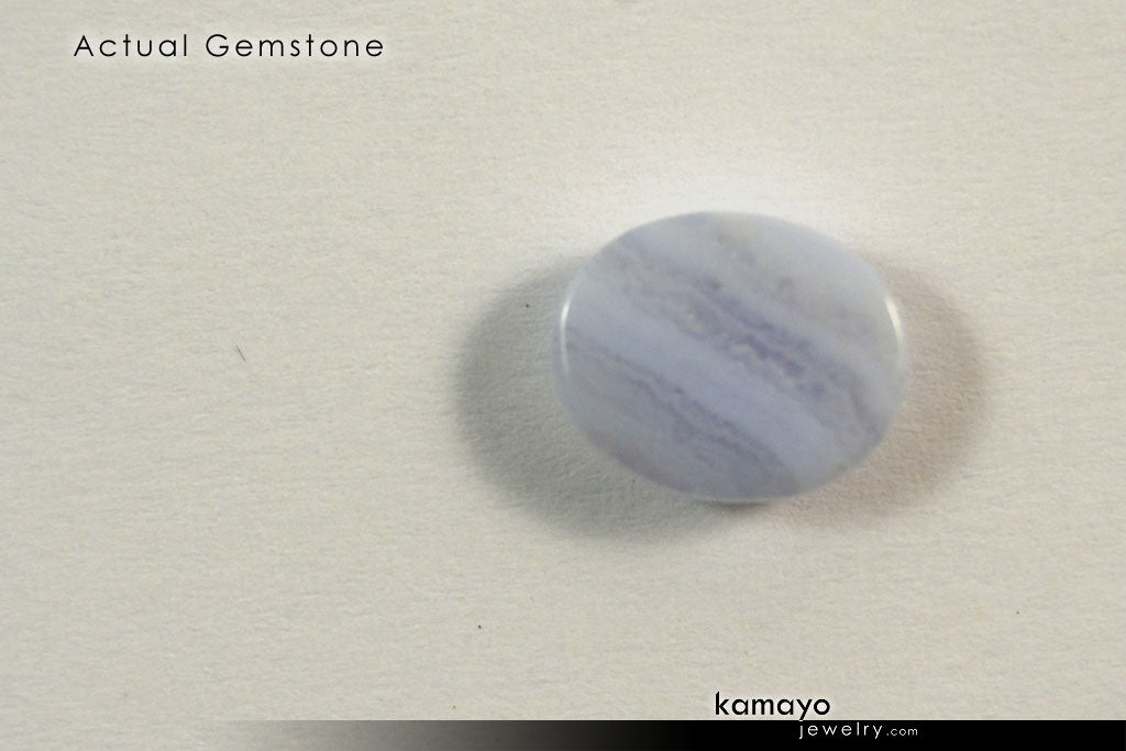 BLUE LACE AGATE GEMSTONE - 10x8mm Oval Loose Stone