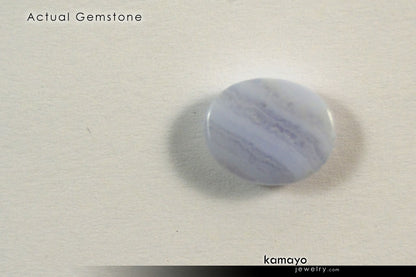 BLUE LACE AGATE GEMSTONE - 10x8mm Oval Loose Stone
