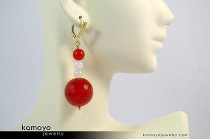 SARDONYX EARRINGS - Beaded Dangle Ear Rings for Women