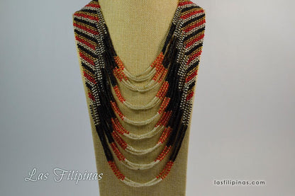 Tribal Statement Necklace - Ethnic Tboli Beaded Jewelry