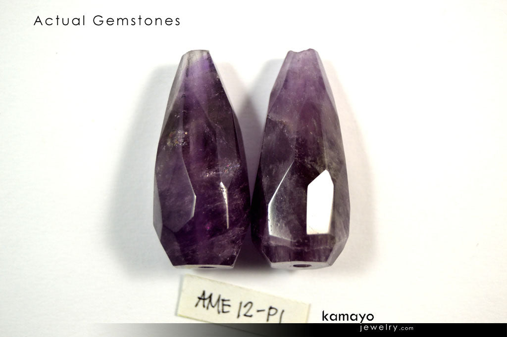 AMETHYST EARRINGS - Large Drop Ear Rings for Women