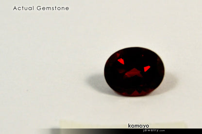 GARNET RING - 10x8mm Red Garnet Ring for Women