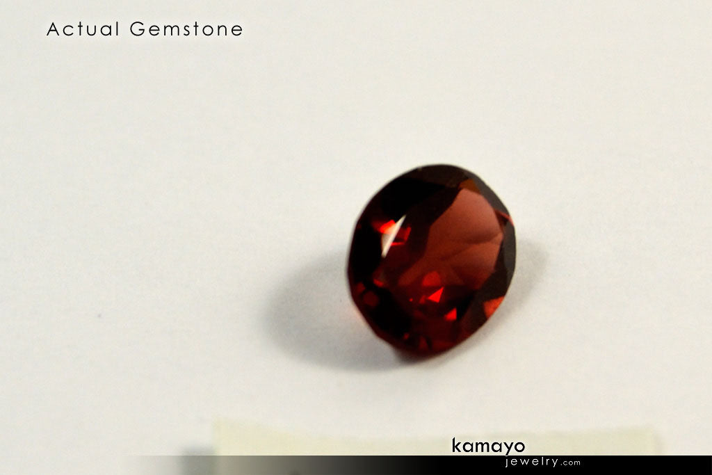 GARNET RING - 10x8mm Red Garnet Ring for Women