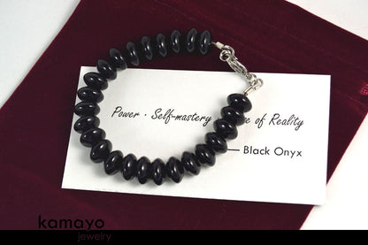 BLACK ONYX BRACELET - Roundel Beads