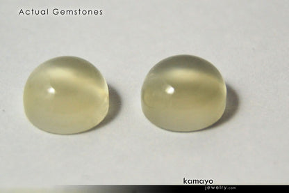 WHITE MOONSTONE GEMSTONES - Pair of 10mm Round Loose Stones for Earrings