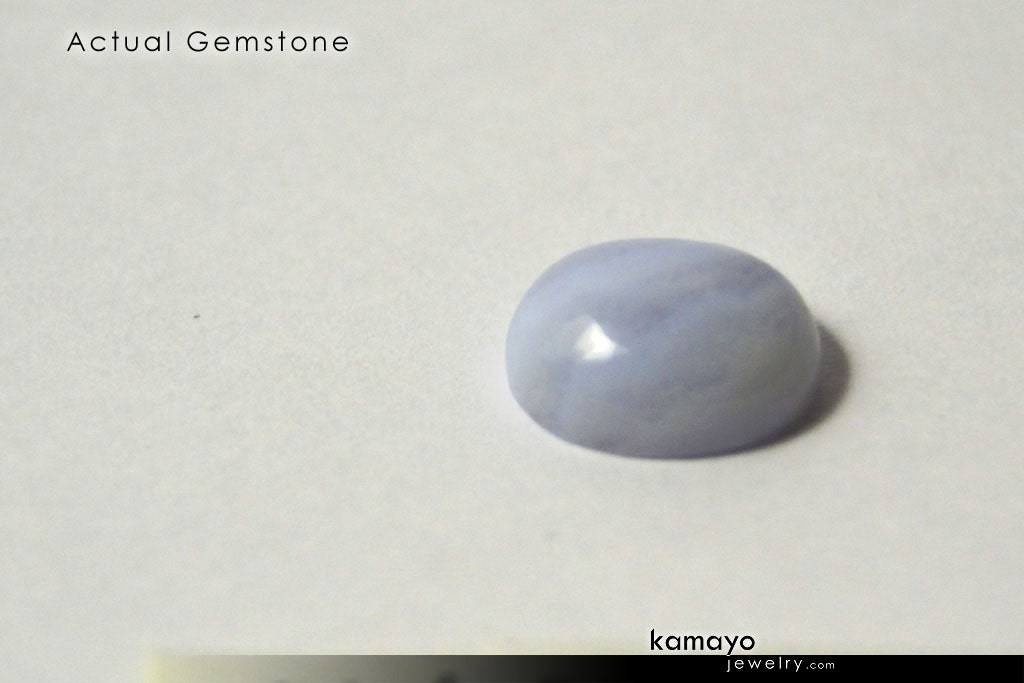 BLUE LACE AGATE GEMSTONE - 10x8mm Oval Loose Stone