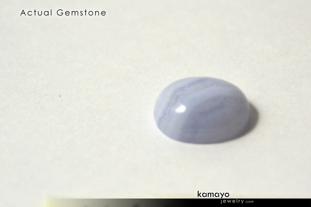 BLUE LACE AGATE GEMSTONE - 10x8mm Oval Loose Stone