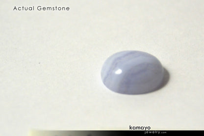 BLUE LACE AGATE GEMSTONE - 10x8mm Oval Loose Stone