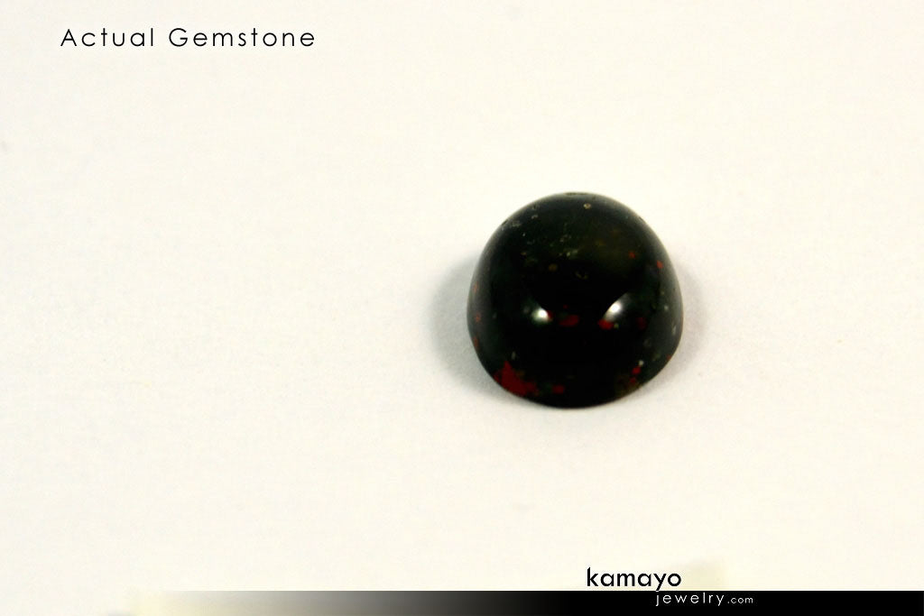 BLOODSTONE GEMSTONE - 10x8mm Oval Green Loose Stone