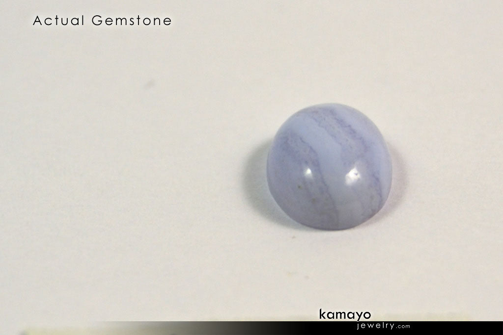 BLUE LACE AGATE GEMSTONE - 10x8mm Oval Loose Stone