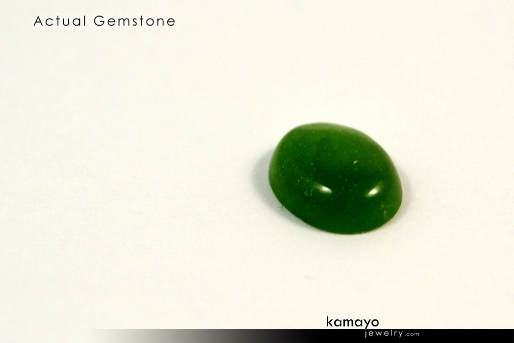 GREEN JADE GEMSTONE - 10x8mm Oval Nephrite Loose Stone