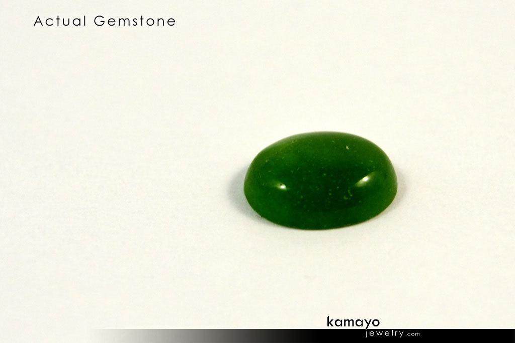GREEN JADE GEMSTONE - 10x8mm Oval Nephrite Loose Stone