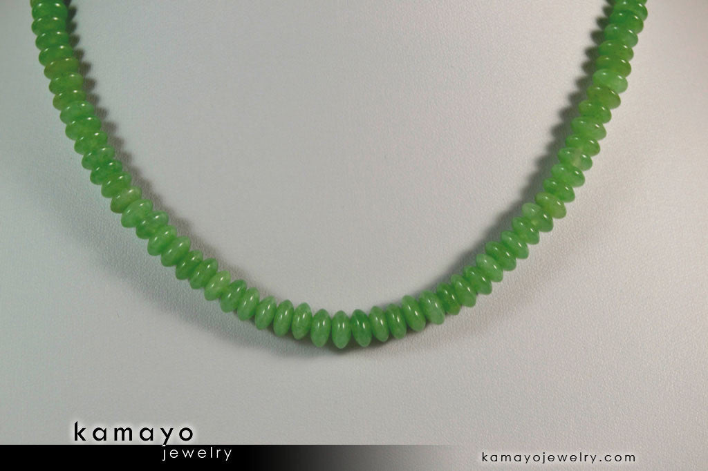 GREEN AVENTURINE NECKLACE - Roundel Beads
