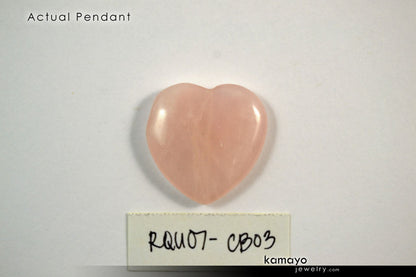 ROSE QUARTZ BRACELET - Natural Pink Heart Pendant and Polished Genuine Beads