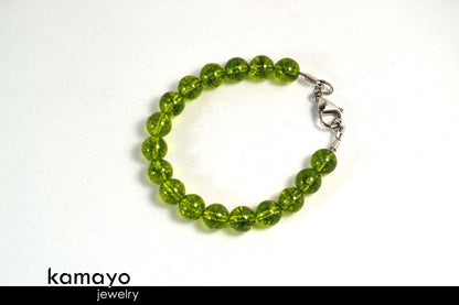 OLIVE QUARTZ BRACELET - Round Beads