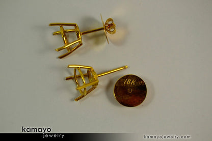 SMOKY QUARTZ EARRINGS - 10mm Smoky Quartz Stud Ear Tops