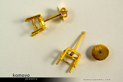 GARNET EARRINGS - 8mm Red Garnet Stud Ear Tops