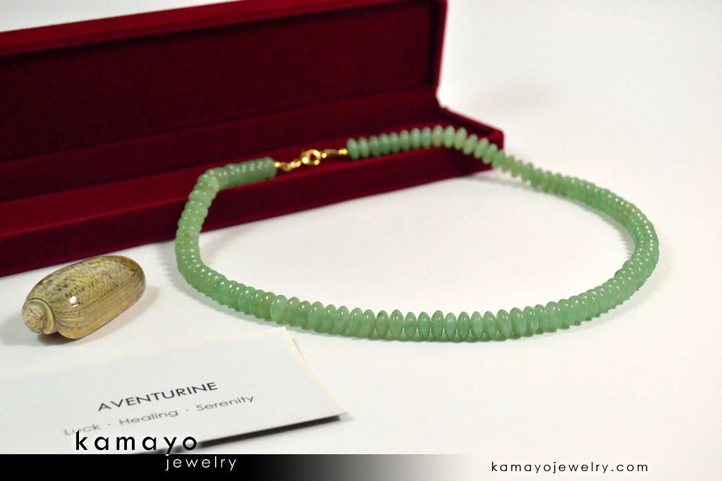 GREEN AVENTURINE NECKLACE - Roundel Beads