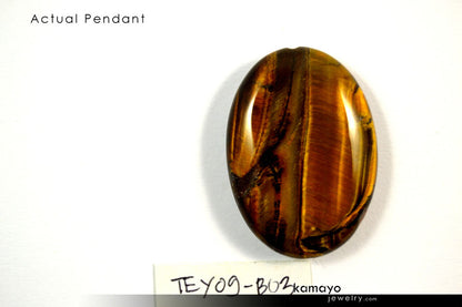 GEMINI NECKLACE - Tiger Eye Pendant and Grey Agate Beads