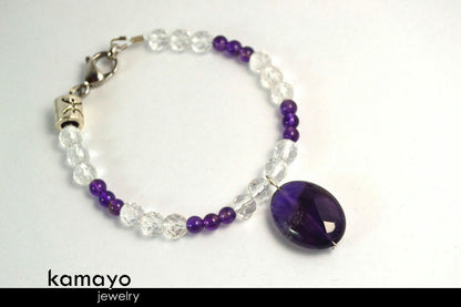 PISCES JEWELRY SET - Necklace and Bracelet with Amethyst Pendants