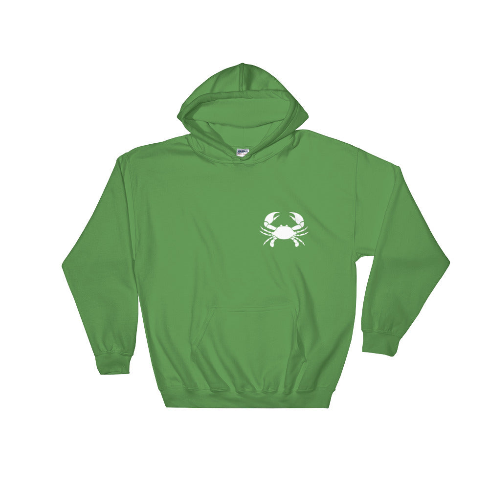Cancer Hoodie - Zodiac Symbol Print On Front And White Crab On Back