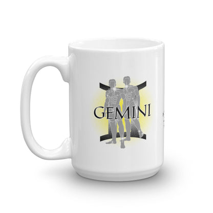 GEMINI MUG - Twins, Constellation, Symbol Text and Traits Cup - Zodiac Coffee Mug