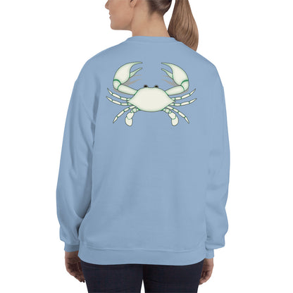 Cancer Sweatshirt For Women - Zodiac Symbol Print On Front And White Crab On Back