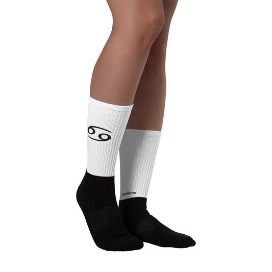 Cancer Socks - Zodiac Symbol Text Design
