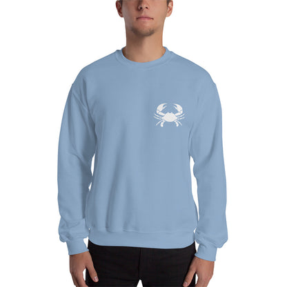 Cancer Sweatshirt For Men - Zodiac Symbol Print On Front And Crab Outline On Back