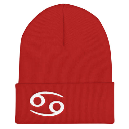 Cancer Beanie - Zodiac Symbol Text Design